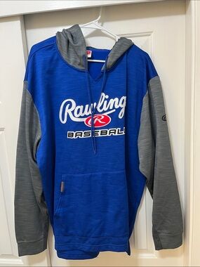 Rawlings Royal Blue and Gray Baseball Pullover Hoodie
